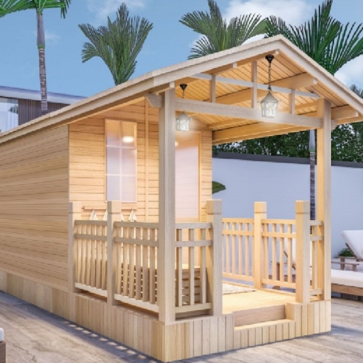 裏庭の赤外線サウナ